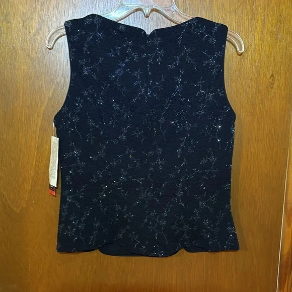 Jessica Howard Navy Formal Sleeveless Blouse Size 8 NWT - Picture 5 of 9